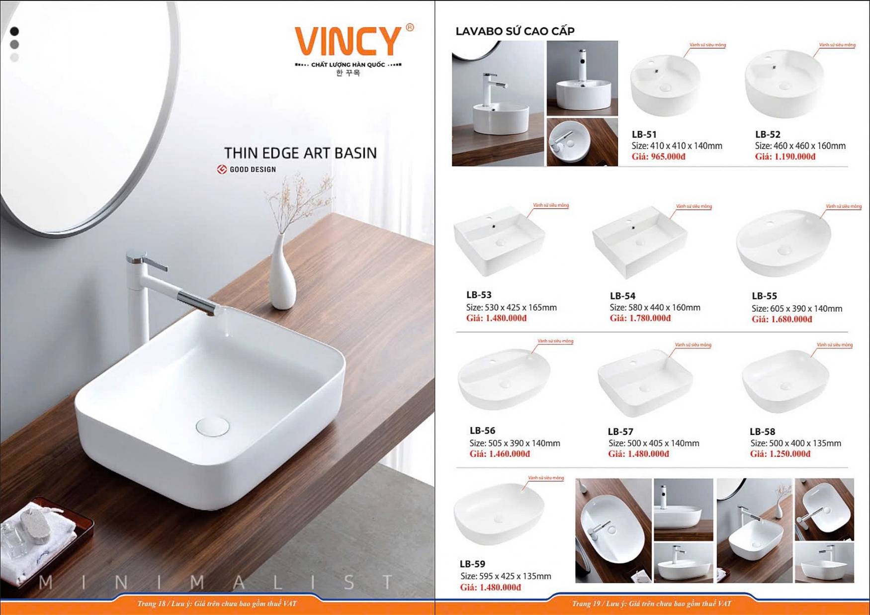 Thiết bị vệ sinh VINCY Catalogue và Bảng giá mới nhất 2025 /Page 10